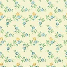 Super Tiny Yellow and Blue Floral Print Paper ~ Carta Varese Italy